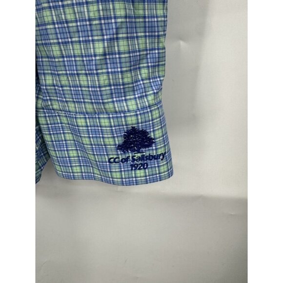 Vineyard Vines OTG Performance Plaid Button Front Shirt Men L Bkue Long Sleeve - Picture 8 of 8